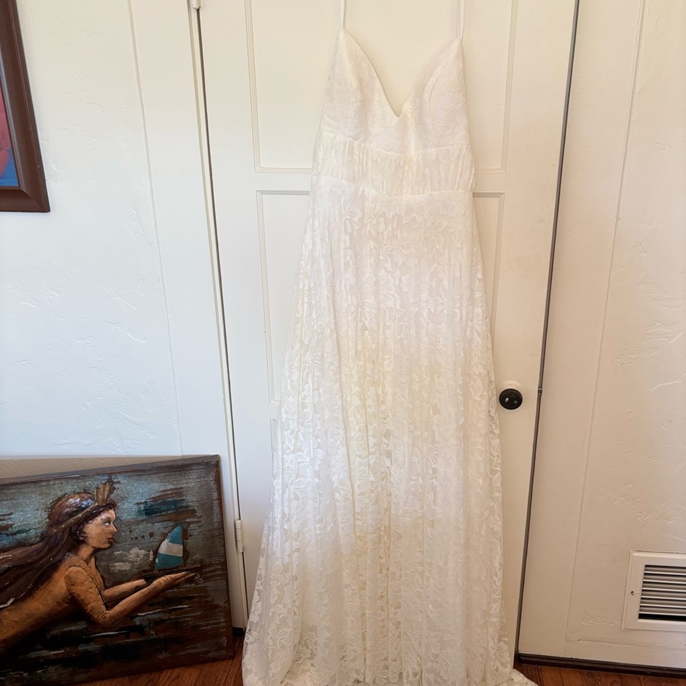 Elegant White Lace Gown
